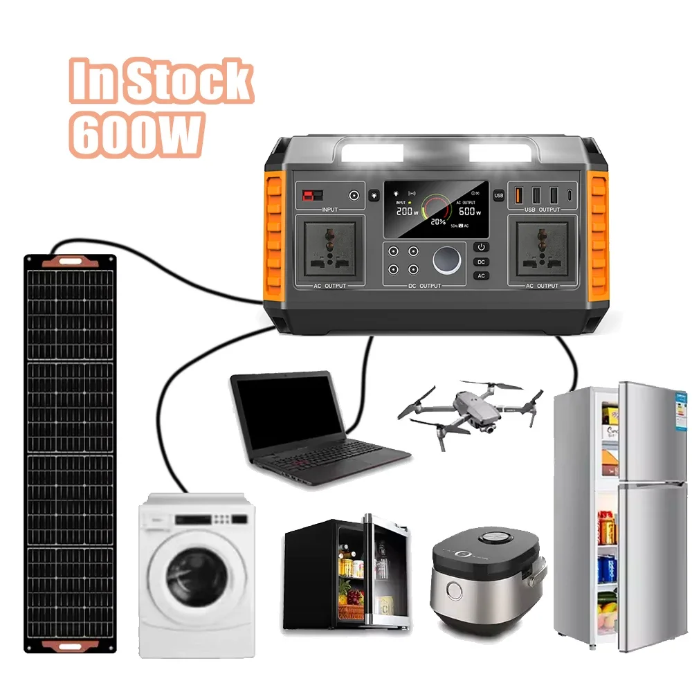 Camping Portable Power Station 1000W 500W 300W 3000W Off Grid Portable Solar Generator Home Emergency Backup Power house