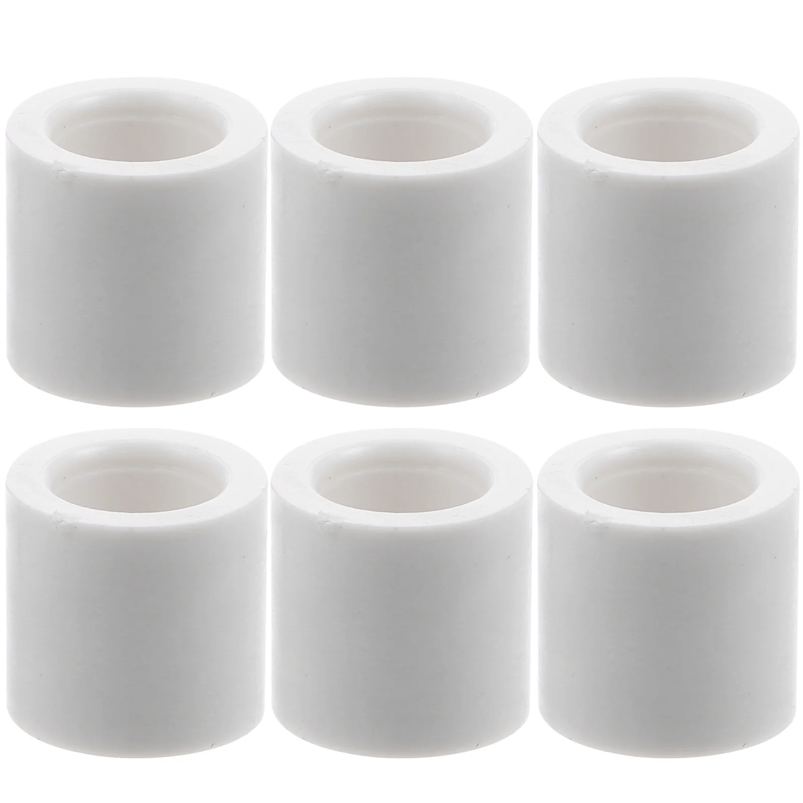 6 Pcs Snooker Cue Billiard Protective Cover Pool Stick Ferrules Tips Repair Parts Replacement White Billiards Plastic