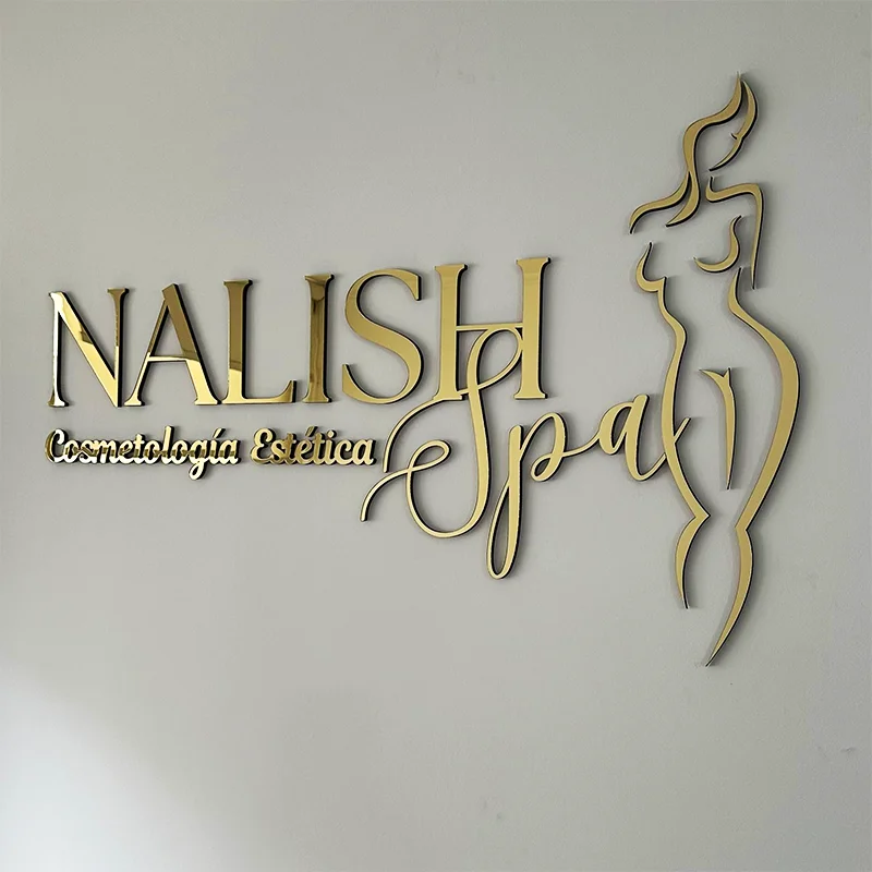 Imagem -03 - Sinal de Estúdio de Salão de Beleza de Escritório Personalizado Logotipo de Negócios 3d Espelho Acrílico Sinal de Logotipo de Negócios Corte a Laser Sinal de Negócios Estético