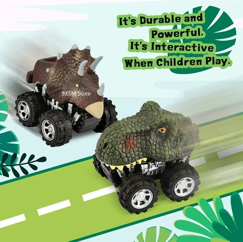 Simulation Dinosaur Pull-back Toys Inertia Sliding Large Tire Beast Truck Model Display Kids Educational Toy Boy Birthday Gifts