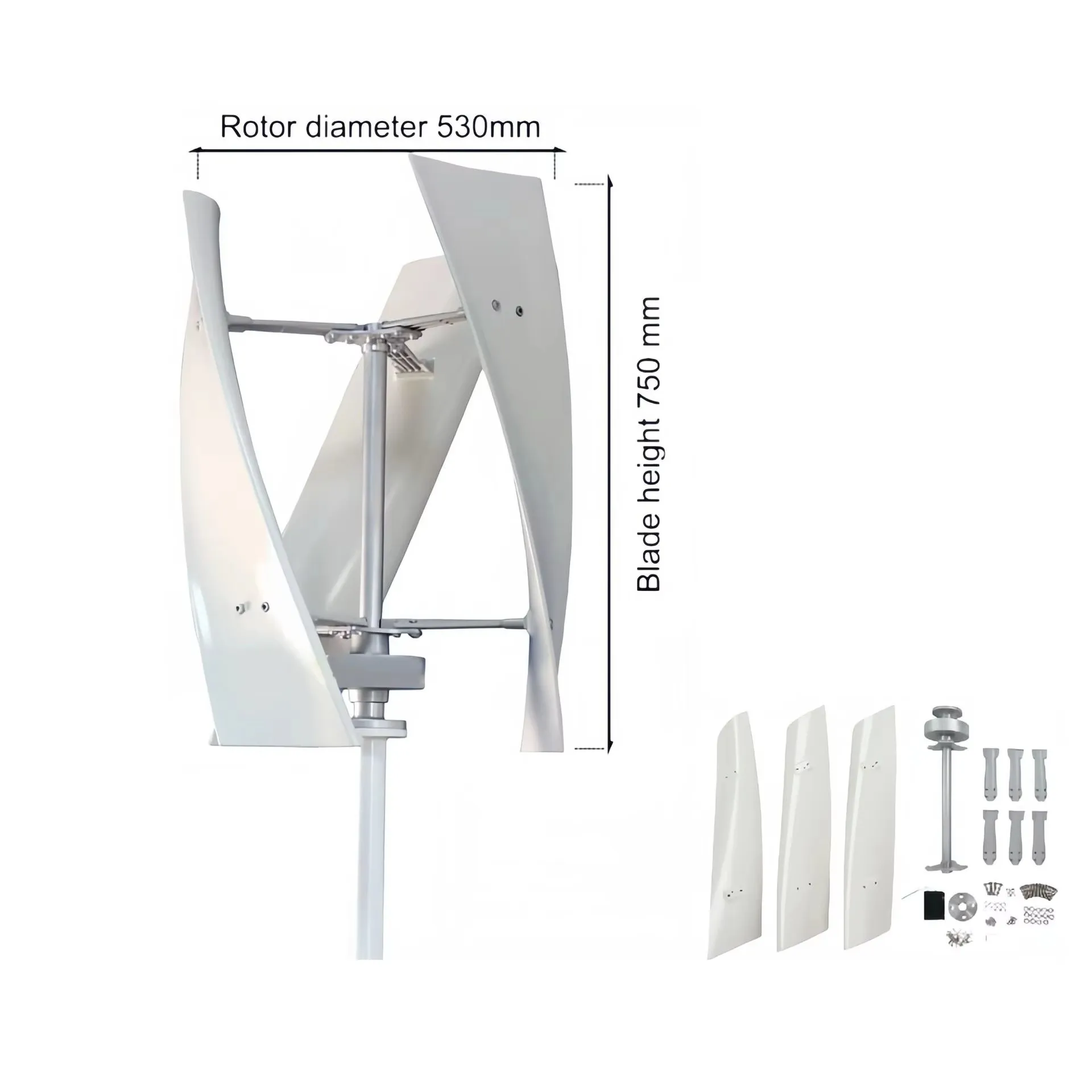 100W Vertical Axis Wind Turbine, 12V 24V Optional Small Wind Power Generato