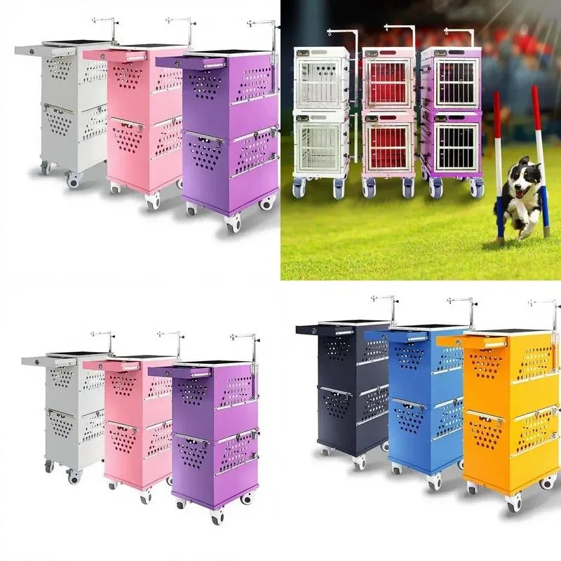 Foldable 304 Stainless Steel Pet Cage Impact Resistant Kennel Beauty Table Rod Factory Direct Supply