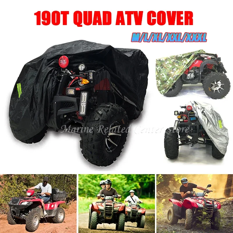 

Universal 190t Beach Quad Bike ATV Cover Waterproof Snowproof Motorcycle Scooter Motorbike Protector Covers M L XL XXL XXXL