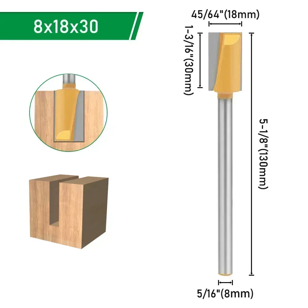 Deep Groove Cutter Bottom Cleaning Bit Cabinet Making 8x14mm Deep Cleaning Extended Length Grooving Applications