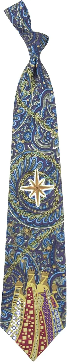 

Eagles Wings Men's Finely Crafted Christmas Themed Necktie Christmas Wisemen Holiday Cloth Decoration Print Tie