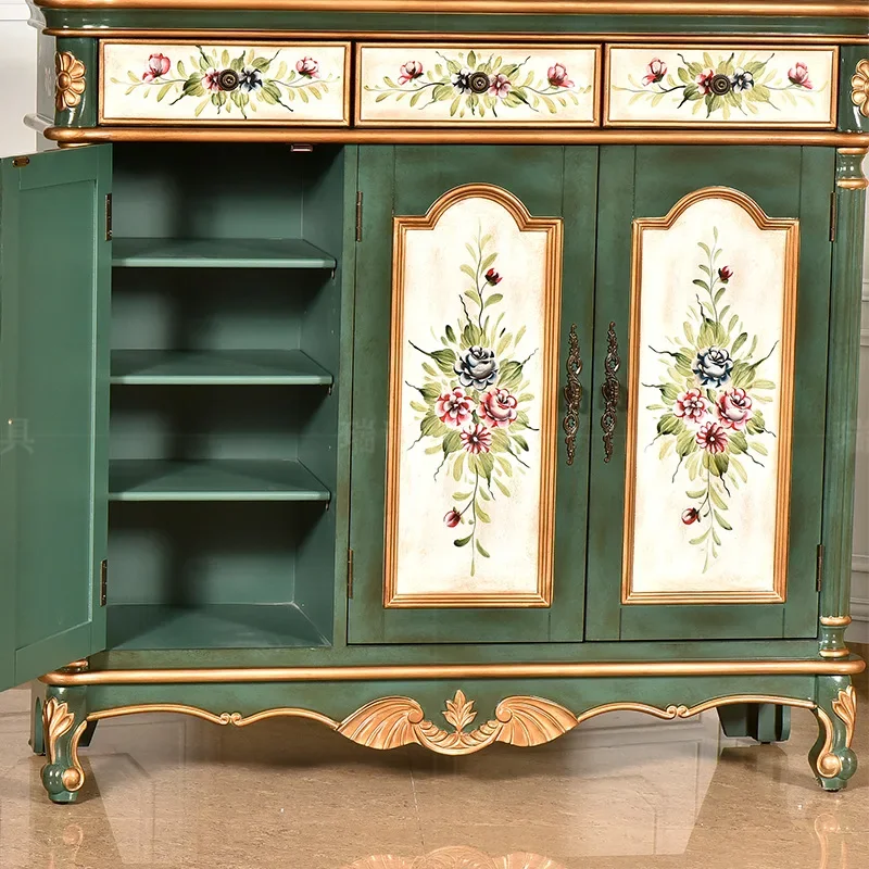 DSA American rural shoe cabinet household light luxury high-end storage large-capacity storage hand-painted shoe cabinet