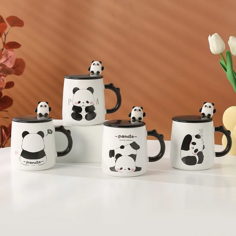 Panda Mascot Mug Souvenir Ceramic Cup Creative Cartoon Water Cup Office Coffee Cup Accompanying Gift Tazos Chalice Axolotl Weird