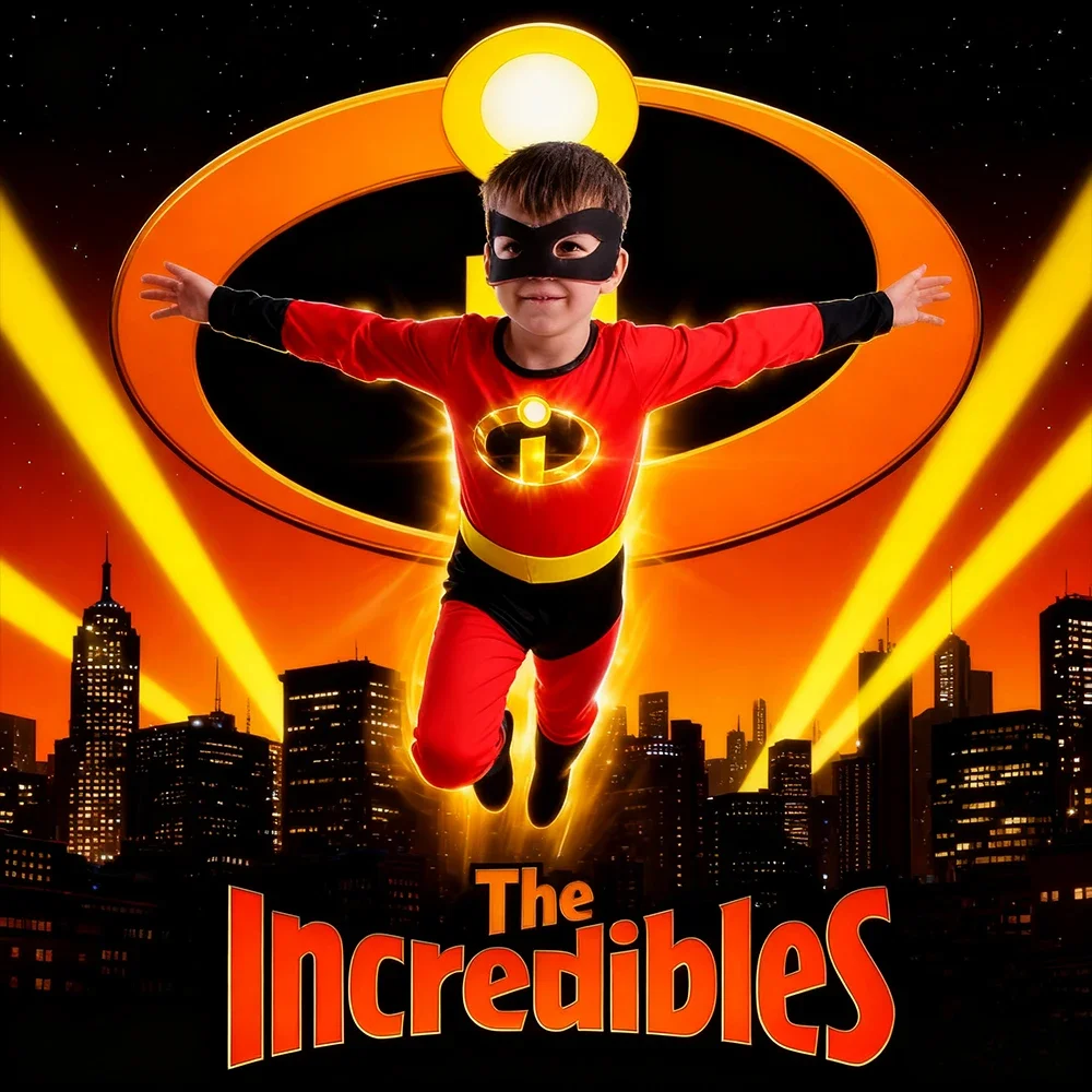 

Incredibles Family Cosplay Costume Set - Superhero Stretch Suit with Mask for Role Play Group Theme Parties and Stage Shows