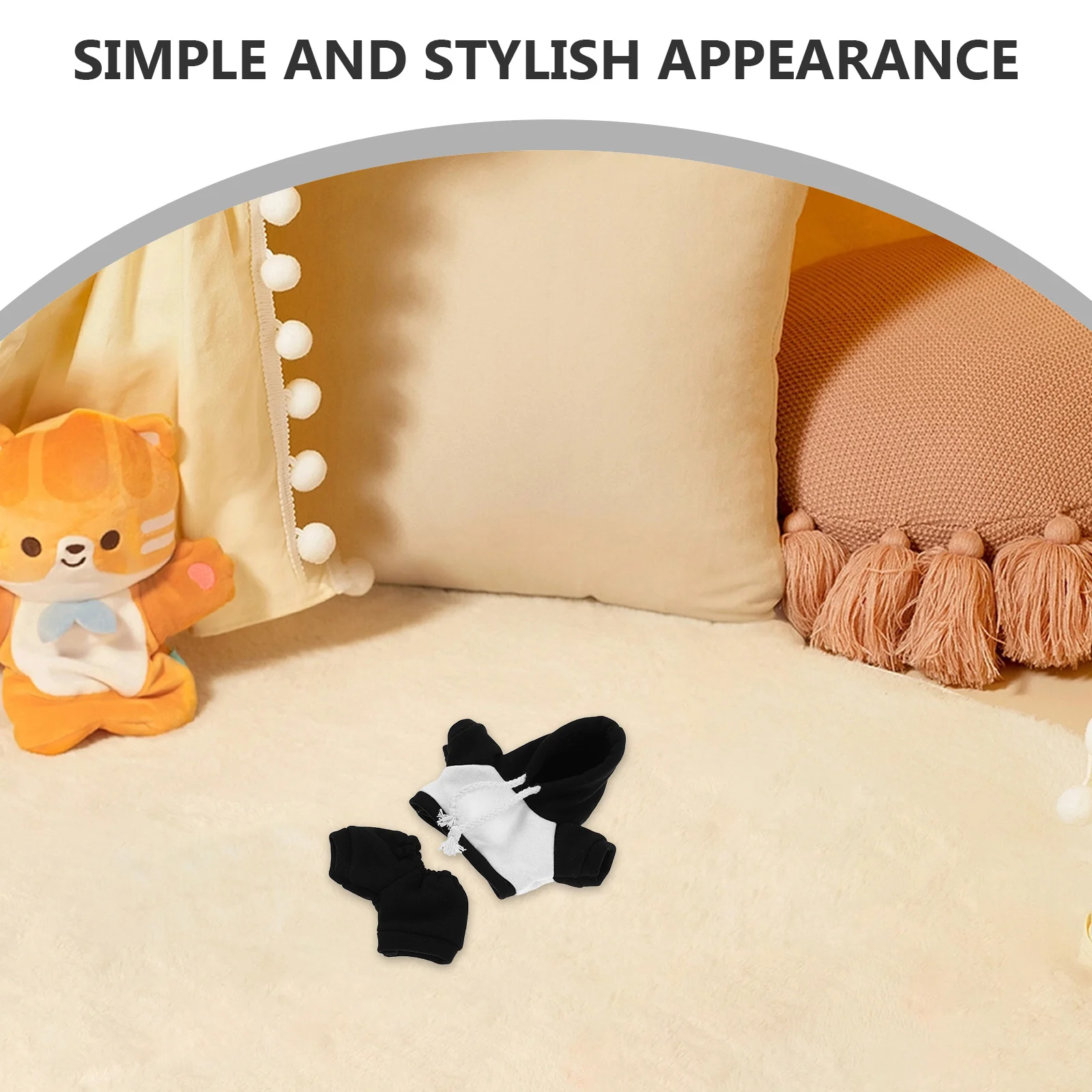 1 Set di vestiti per animali di peluche Felpa con cappuccio Pantaloni sportivi Set casual per 17-23 cm Mini vestiti per orsi Playhouse Dress Up Accessori