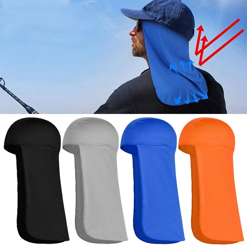 Cycling Sun Shade Cap Men Cooling Sports Long Tail Hat Summer UV Protection Neck Protector Fishing Hiking Cap Hard Hat Lining