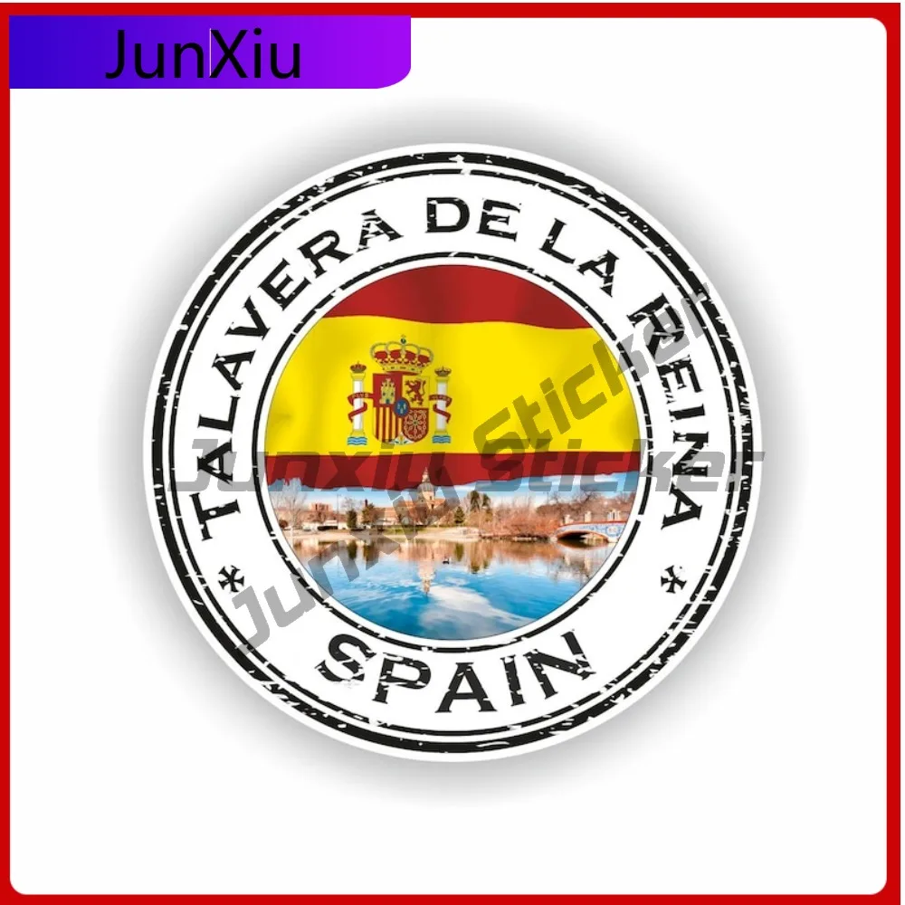 

Talavera de la Cute Laptop Anti Scratch Sticker Round Reina Spain Seal Sticker Symbol Trendy Laptop Boat Bumper Funny Cool