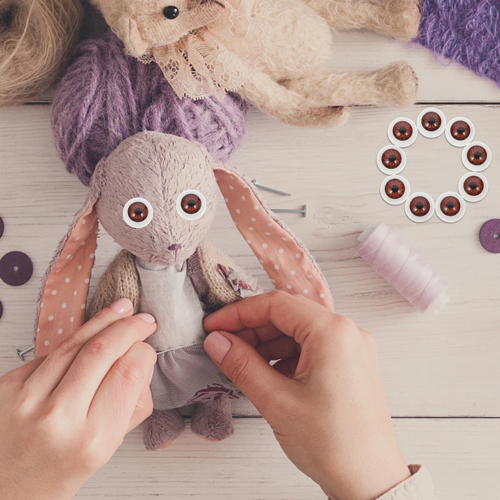 

50 Pcs Patch Base Accessories Plastic Eyeballs Craft Mini Eyes for Halloween Making Jewelry Props for Art