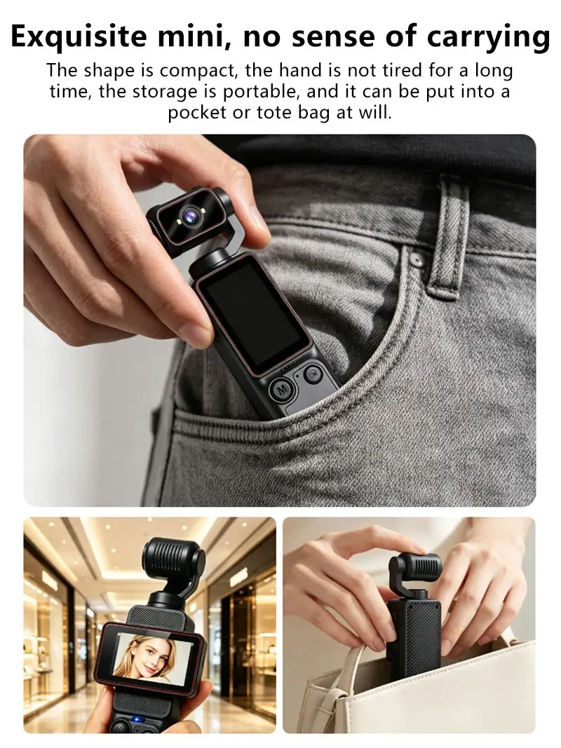 Lenovo 4K Handheld-Gimbal-Kamera mit WLAN-Übertragung, Bildstabilisierung und HD-Drehbildschirm für Reisen und Outdoor-Vlogging – Detail 5