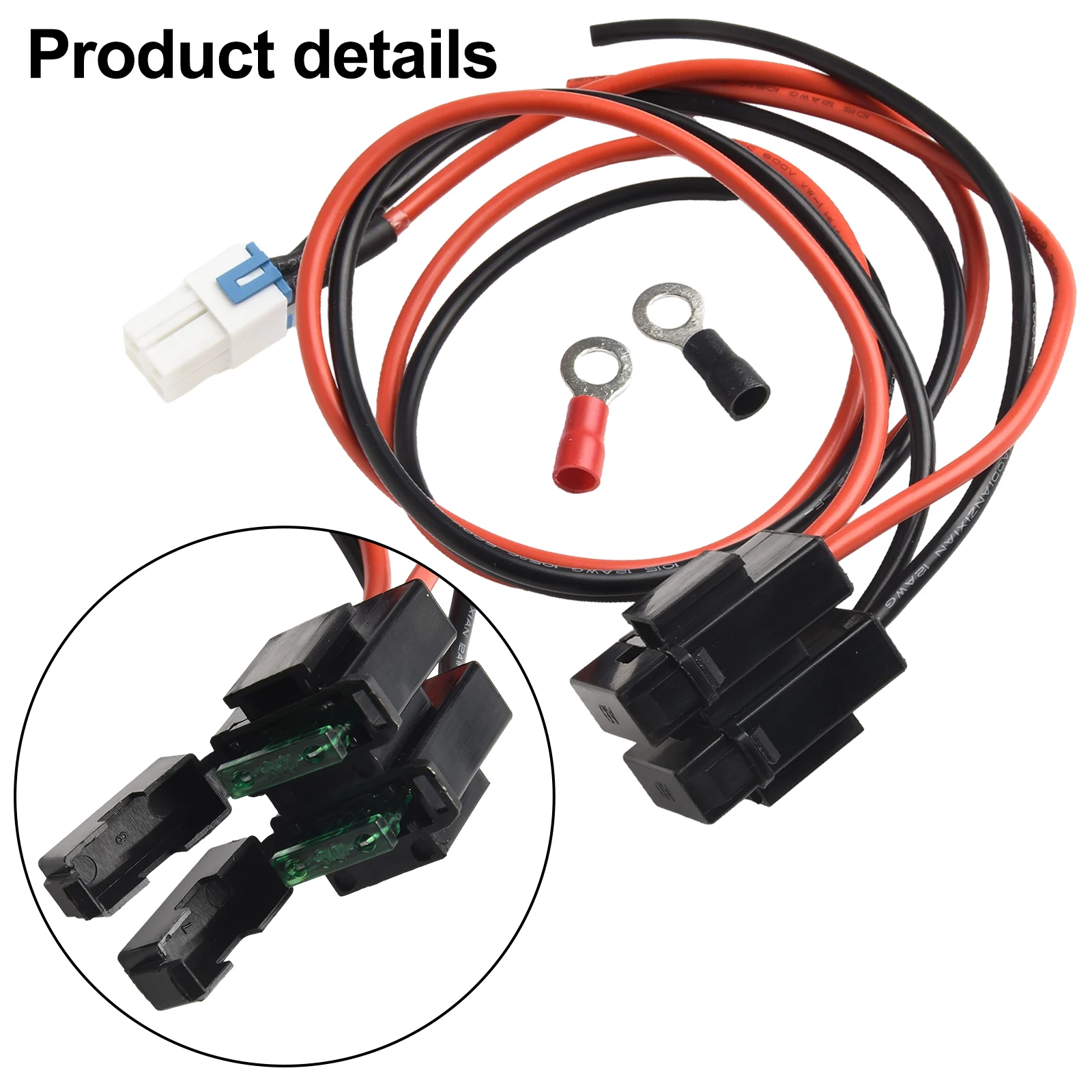 Copper Nose Car Radio Power Cable featuring a 30A Blade Fuse for ICOM Shortwave Radio Models like the IC7000 and others