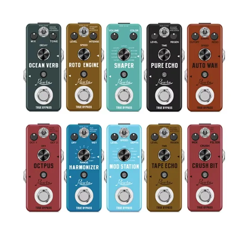 Rowin Digital Harmonizer Modulation Octpus Octaver Reverb Effect Pedals For Electric Guitar Bass With Wide Range True Bypass