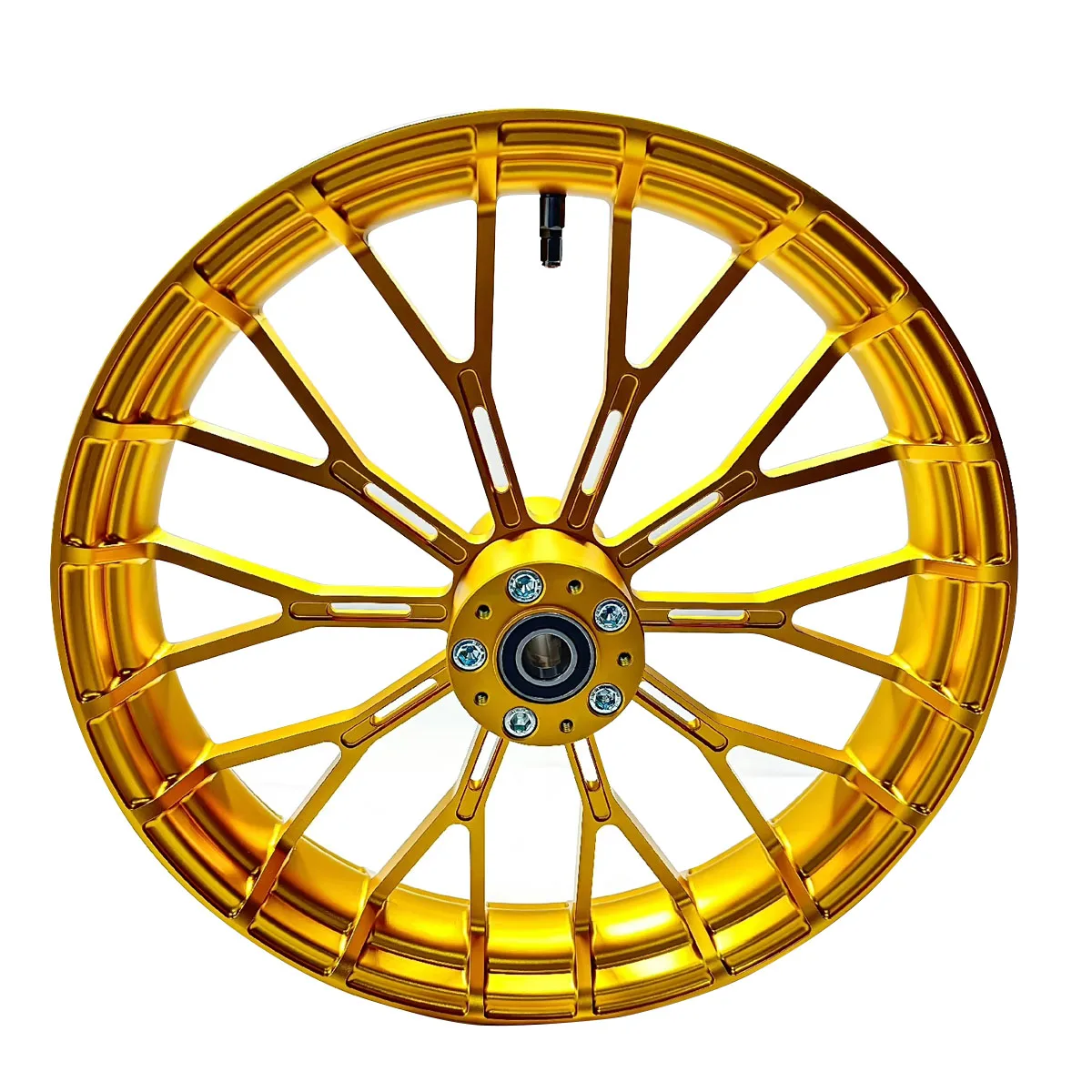 Gold Aluminum Alloy Wheel Accessories Front Rear Compatible for Harley 08-later FLSTF FLSTFB FLSTFBS Motorcycles Motorcycle