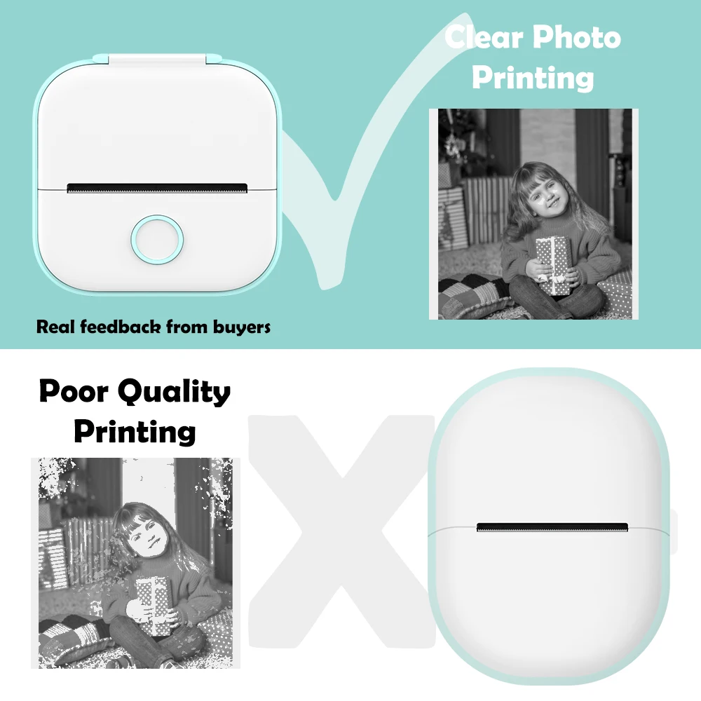 Phomemo Mini Printer T02/M02 Self-adhesive Sticker Portable Pocket Thermal Instant Photo Printer Wireless Receipt Label Maker