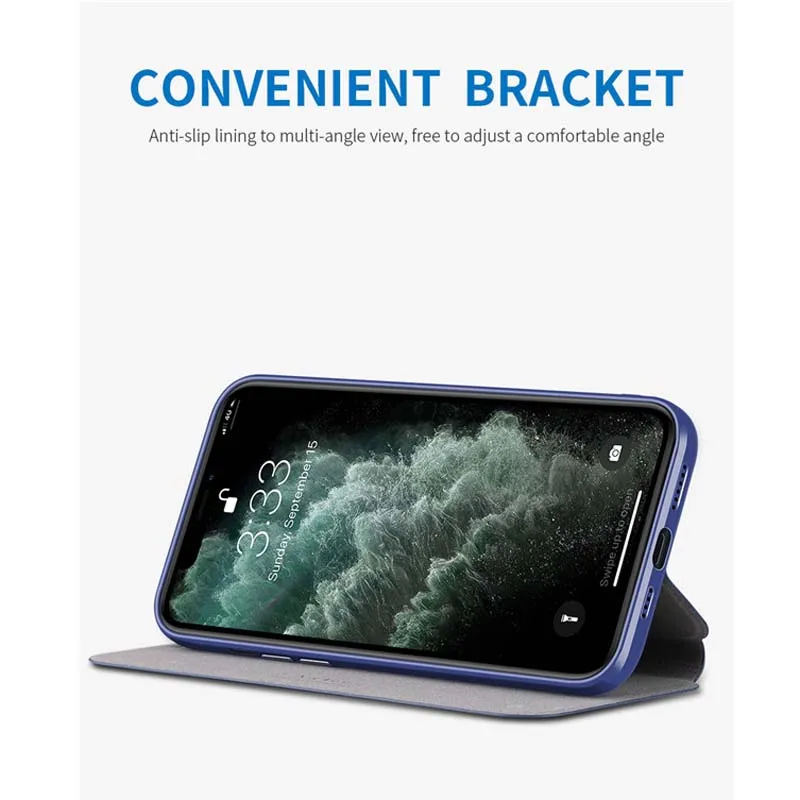 X-level Luxury Original Ultra Thin Slim Flip Case Leather Tpu Book Cover For Iphone 15 14 Plus 13 Pro MaxPhone Case