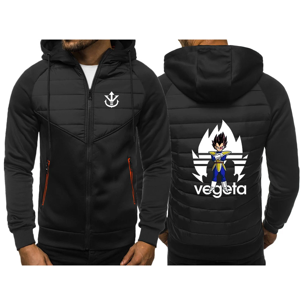 Sudadera con Capucha de Diseño Patchwork Sense Coat 2026 para Hombre, Estilo Saiyan Vegeta, Primavera y Otoño, con Estampado del Logotipo de Dragon Ball, Chaqueta Premium