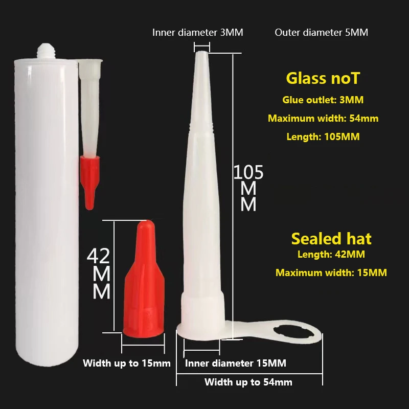 10PCS Silicone Caulking Nozzle Pack Re-Sealable Tube Caps Mastic Screw Covers for Home Repair & Crafting