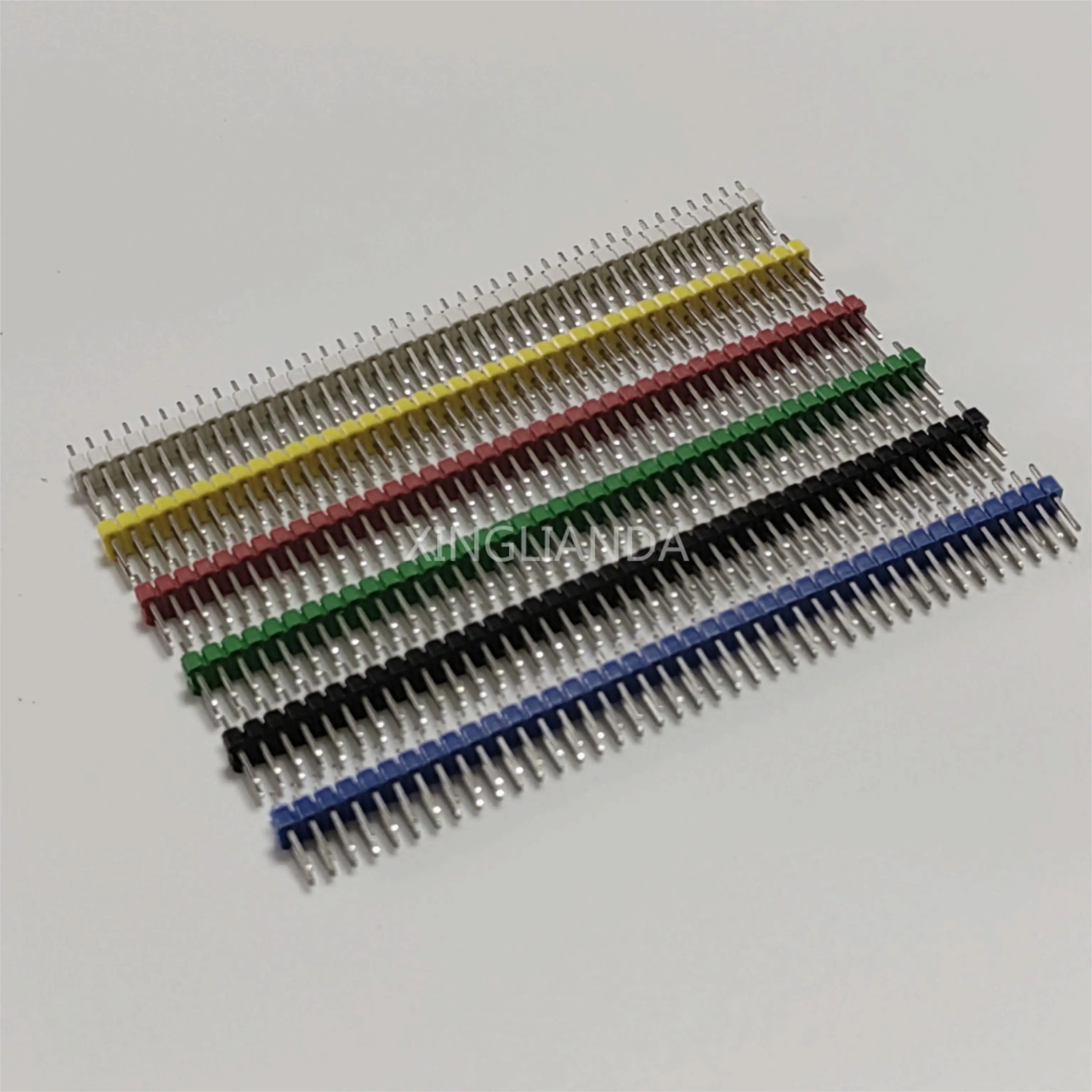 60PCS/Lot 2X40 Pin Double Row Red Blue Green Black White Yellow 2.54MM PITCH Pin Header connector Strip Each 10