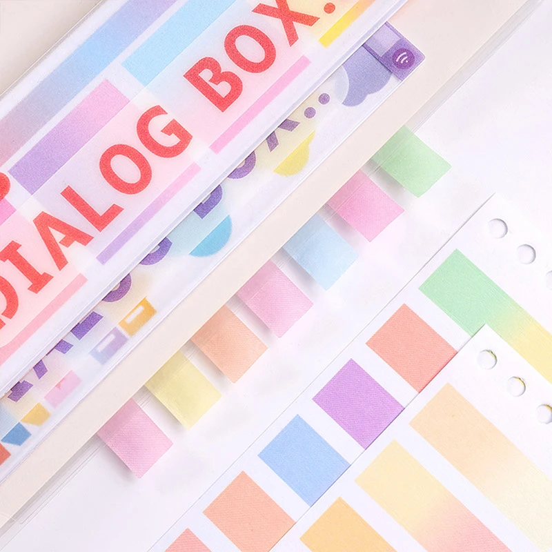 20Pcs Gradient Dialog Box Frame Color Card Stickers Book Decorative Stickers Sticky Note Label Index Stickers Stationery