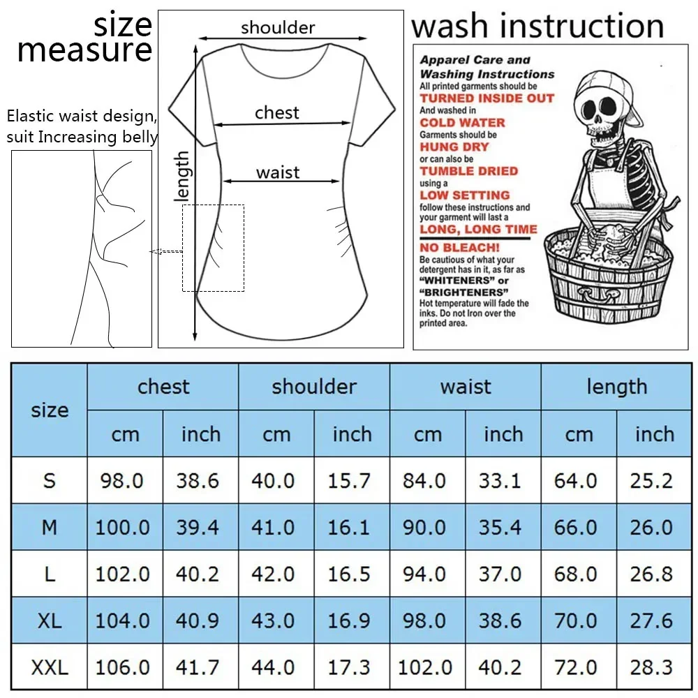 Cute Pattern Print Womens Maternity Shirts 3 Packs Side Ruched Pregnancy Tee Top Tunic Blouse Casual Loose Mama Clothes