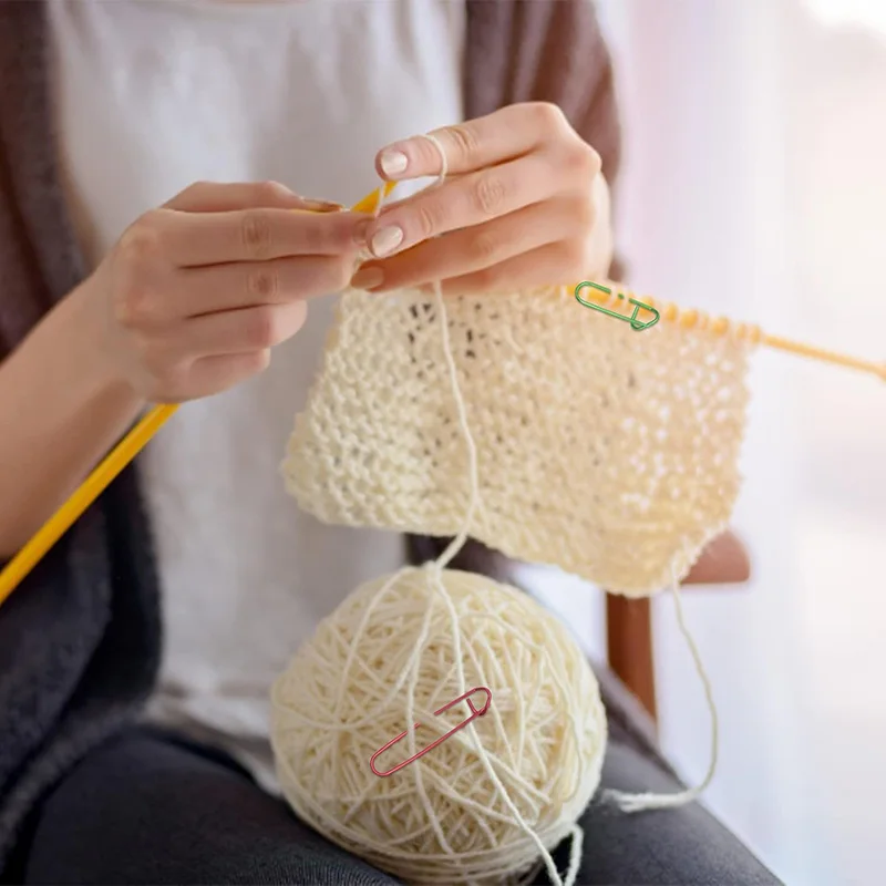 6/12Pcs Stitch Holder 6 Size Stitch Holder Set Aluminum Safety Pin Yarn Stitch Holder Set Crochet Knitting Needle Markers Tool