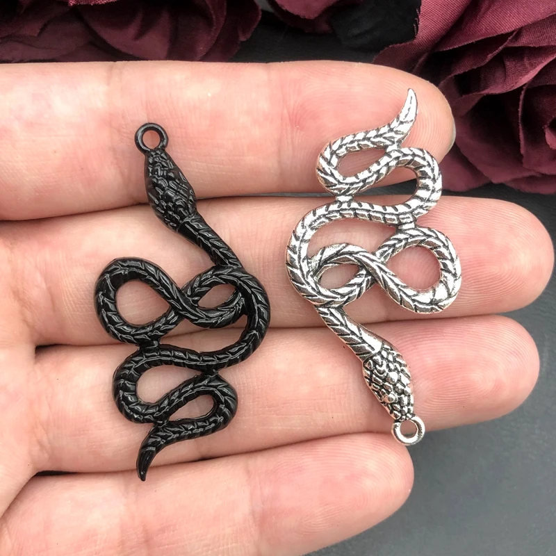 5 pcs Vintage Snake Shape Dangle DIY Jewelry Material Making Necklace Bracelet Accessories Wholesale