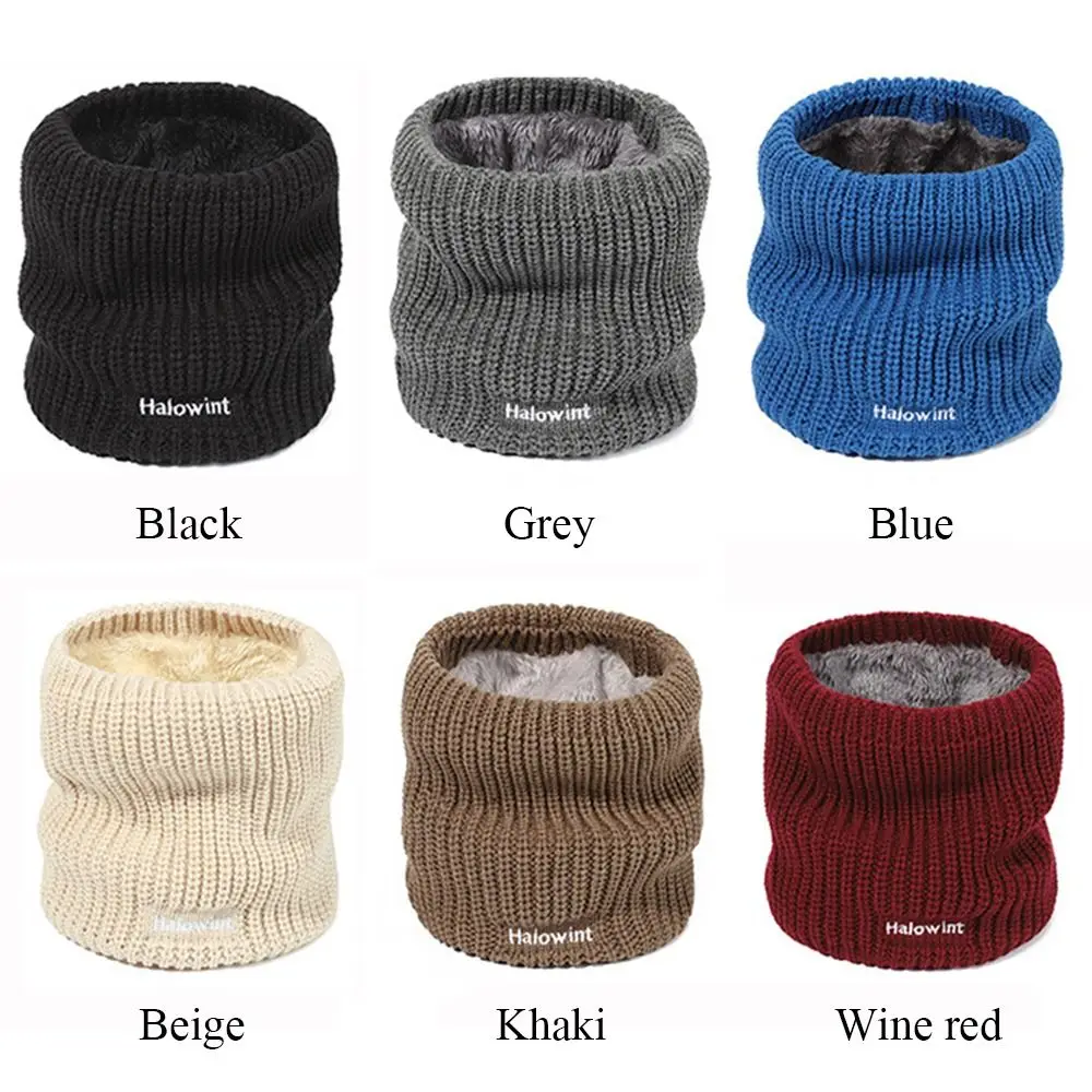 Winter Thickened Lining Knitted Neck Gaiter Ski Tube Scarf Warm Half Face Mask Face Cover For Men Women Collar Neck Warmer