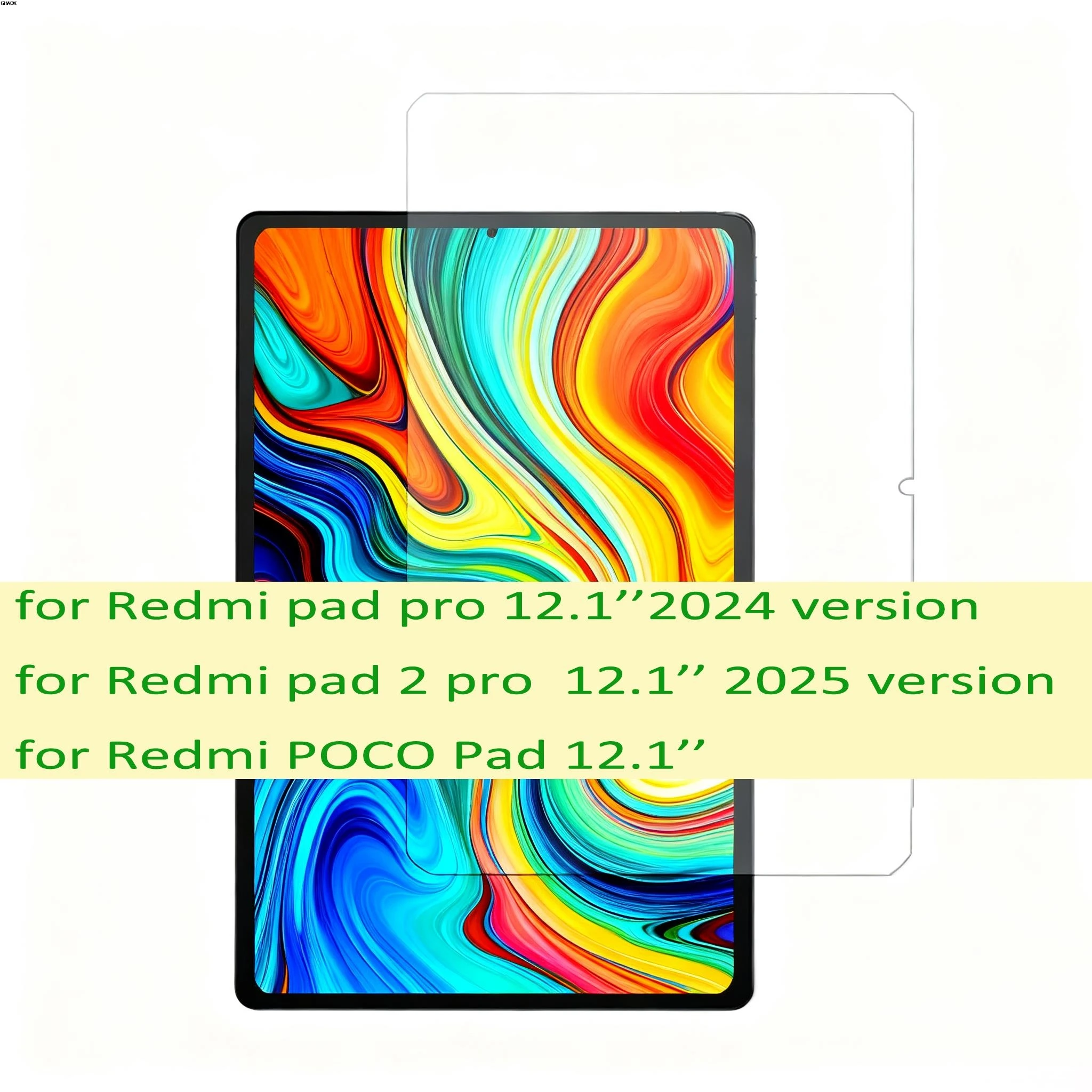 1 قطعة واقي شاشة زجاجي لهاتف Xiaomi Redmi Pad Pro 12.1 بوصة/pad 2 pro 12.1 بوصة مضاد للخدش اللوحي واقي 9HD طبقة صلابة #6