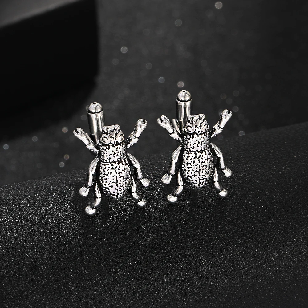 Mens Insect Collection Cufflinks Personality Long-Horned Beetle Cerambycidae Button Gemelos For Suit Shirt Jewelry