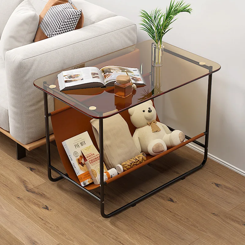 

Sofa side cabinet coffee table light luxury modern small size bedroom bedside mini round corner storage side