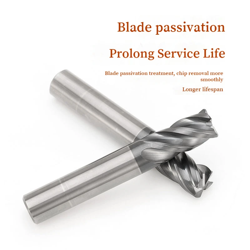 

Carbide Corner Radius End Mill HRC70 4 Flute CNC Milling Cutter R1 R2 For Stainless Steel Titanium Alloy