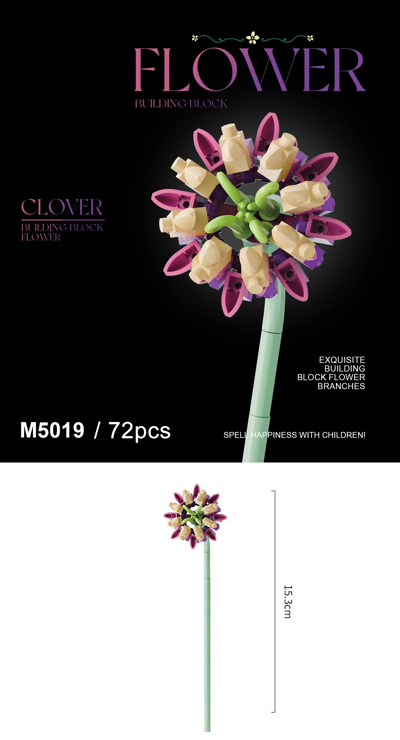 Baustein-Blumenset, DIY-Blumendekorations-Kit, geeignet für Tischdekoration und Raumaccessoires – eine perfekte Geschenkidee – Detail 10
