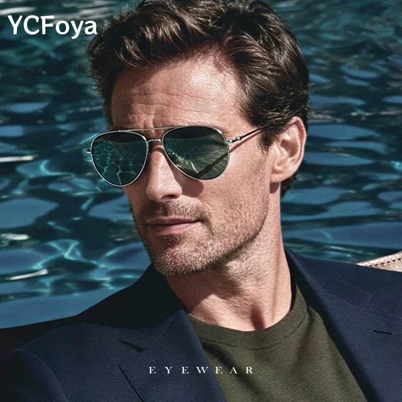 

European and American Fashion New Flight Mirror Titanium Alloy Outdoor Leisure Beach Sunglasses Men's Classic Sunglasses S19204