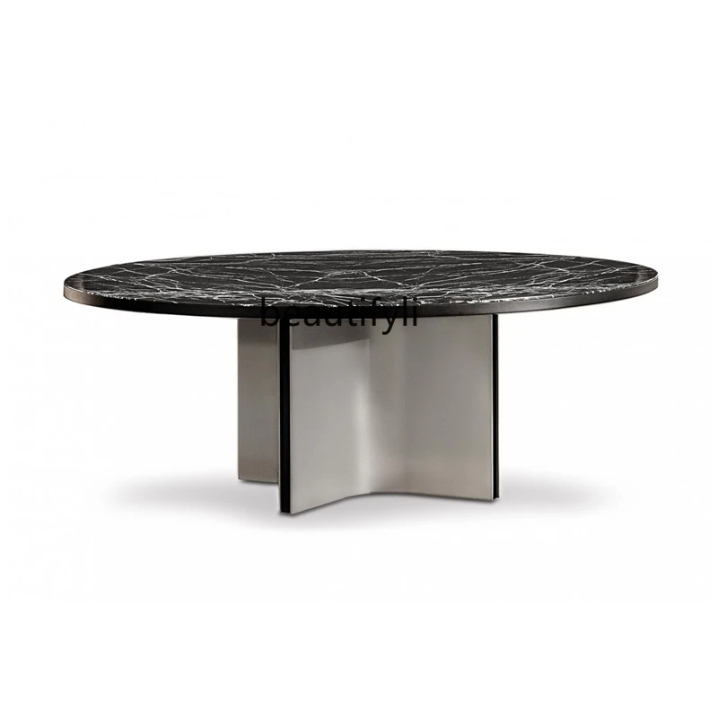 

Italian Minimalist Natural Marble Dining-Table Italian Furniture Designer High-End Custom Marble Tulip Table furniture