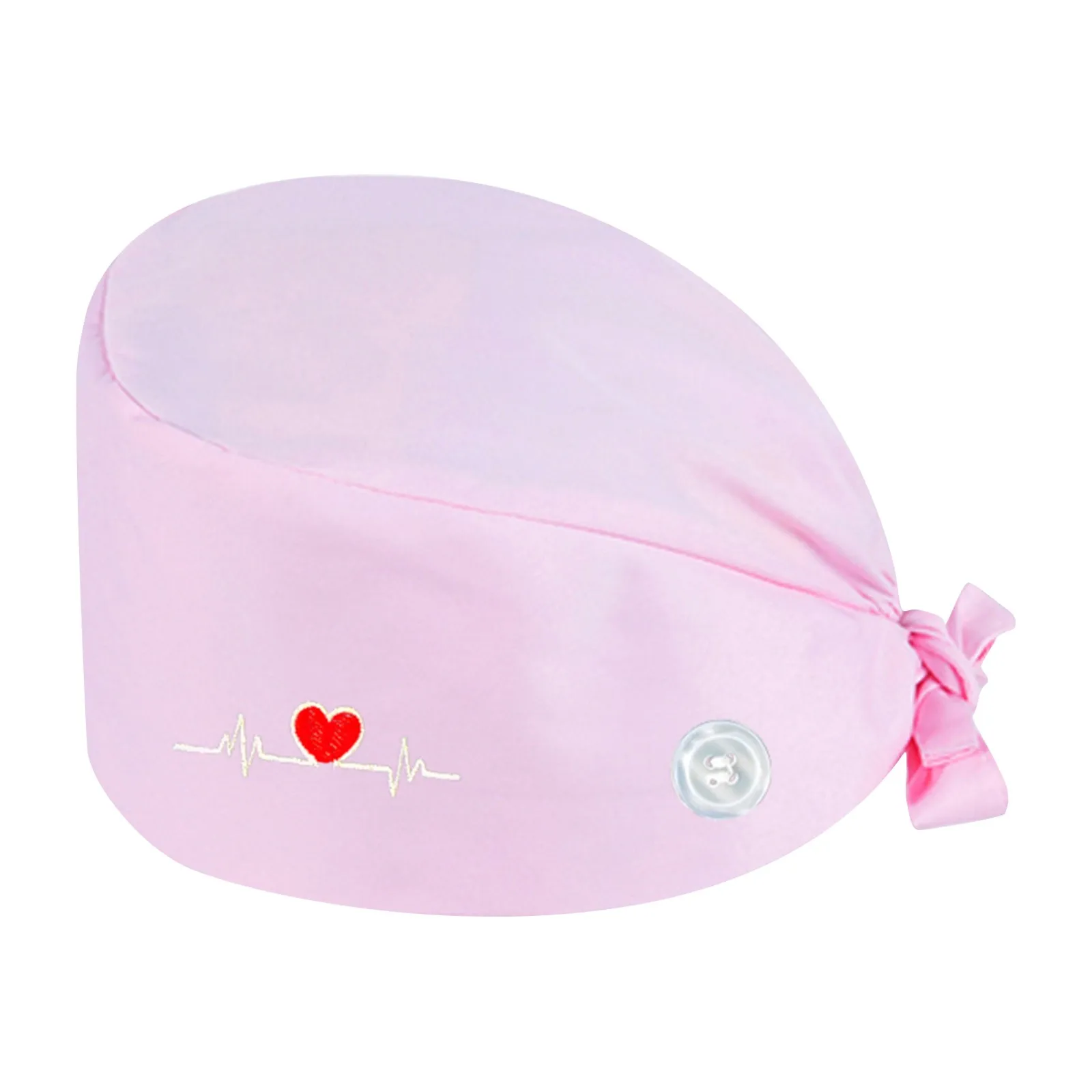 Fashionable cute love print work hat solid color cotton nurse hat casual unisex high quality scrub hat with button