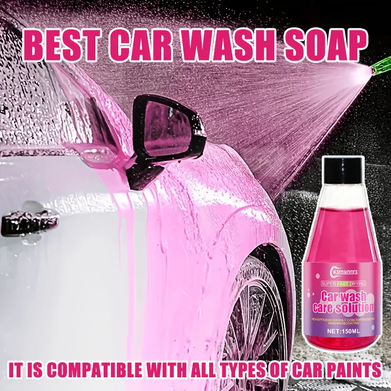 Pink Foam Car Wash Shampoo High Foaming Car Wash Soap with Wax for Ceramic Coating and Paint Protection