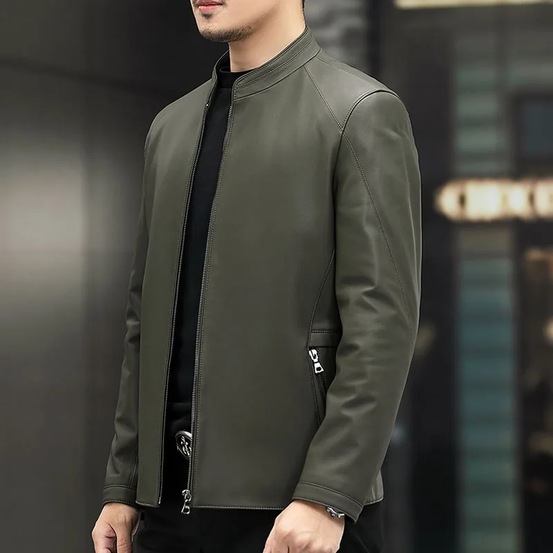 Top Grade Leather Jacket For Men 2025 Male Genuine Sheepskin Coat Matte Formal Men Clothing Streetwear Slim Fitting deri ceket