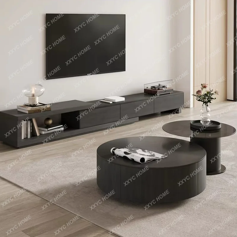 XXRound Standing Coffee Table Writing Luxury Decoration Modern Living Room Side Table  Mesas Bajas Chinese Style Furniture