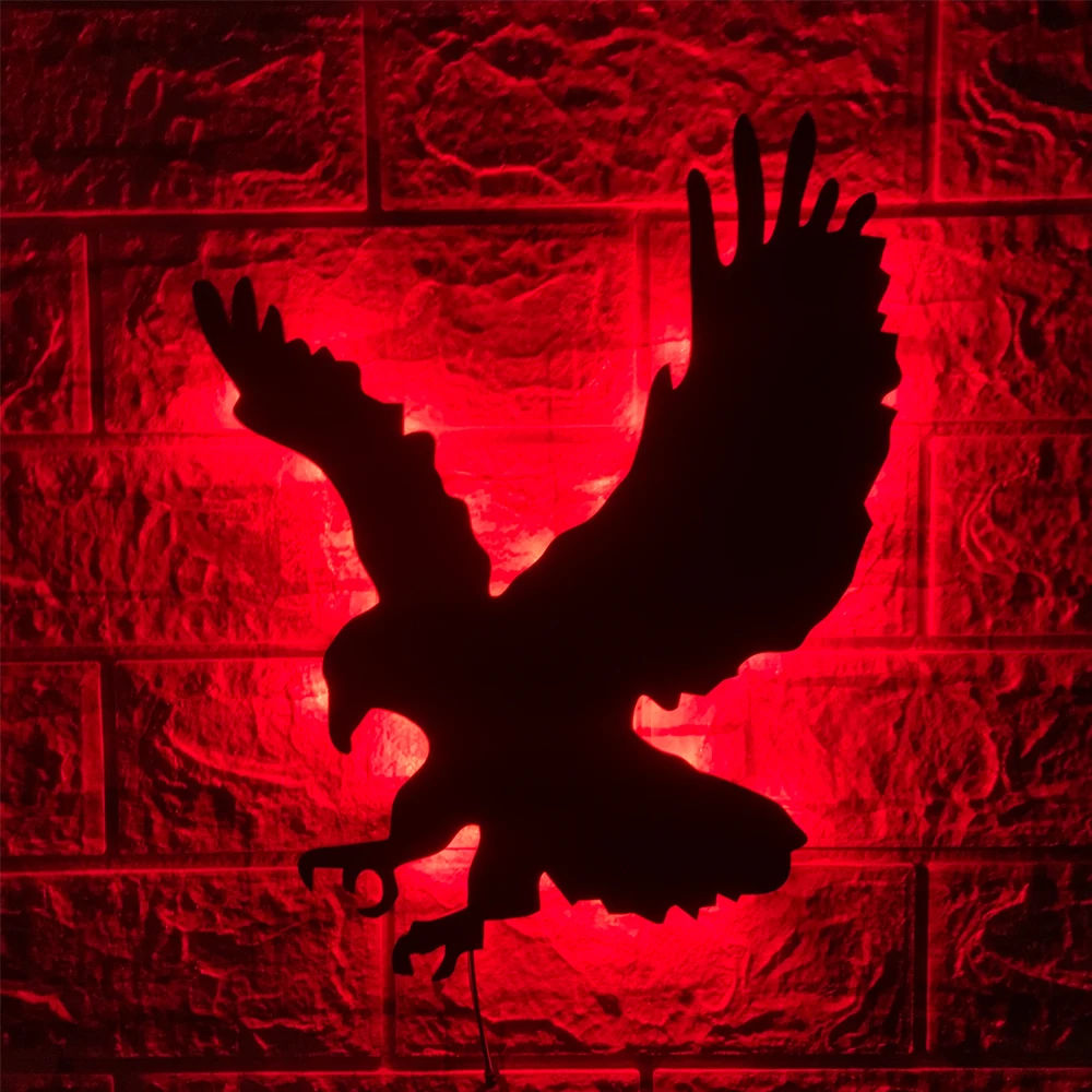 ZK50 Hot Selling Creative Eagle LED Wall Lamp Home Background Wall USB Night Light Remote Control Color Changing Decoration