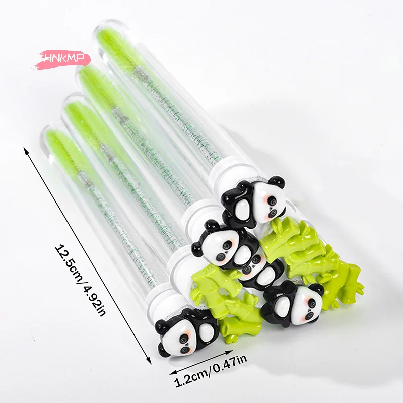 귀여운 판다 대나무 속눈썹 브러쉬 튜브 1/2/5개 세트 크리스탈 래쉬 마스카라 완드 눈썹 빗 스풀리 메이크업 도구