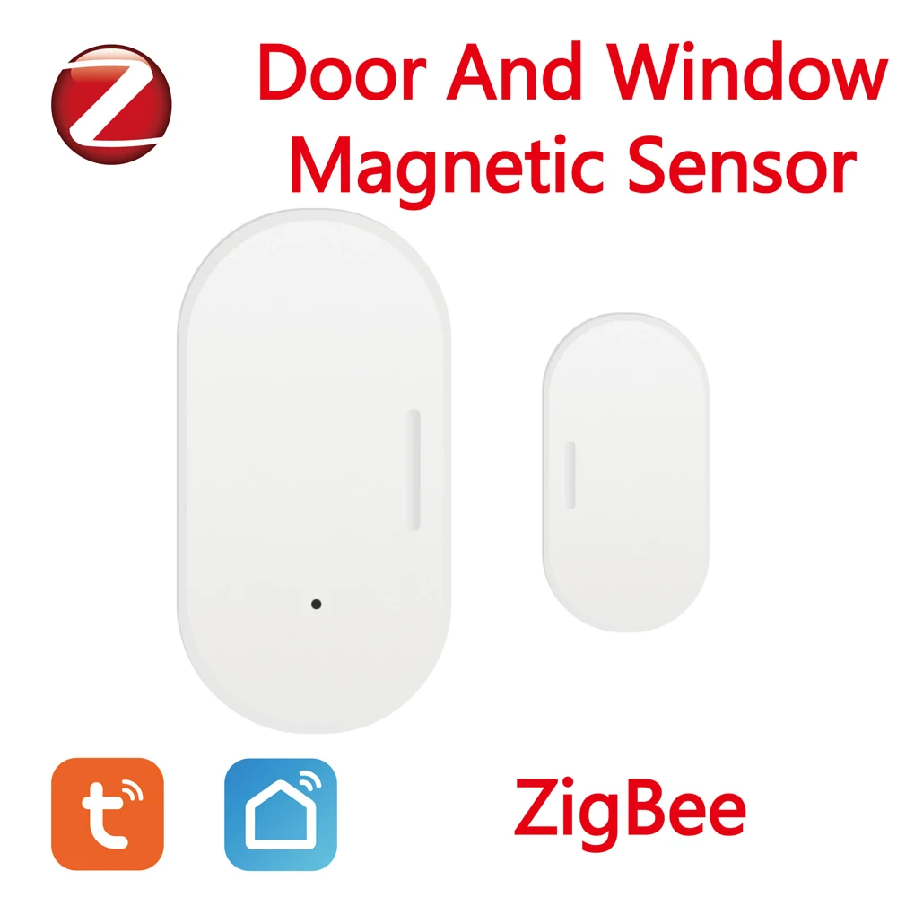 Tuya Zigbee Mini Sensor de puerta y ventana, Detector de conexión inalámbrica, seguridad para el hogar inteligente, funciona con Alexa, Google Home, Smart Life