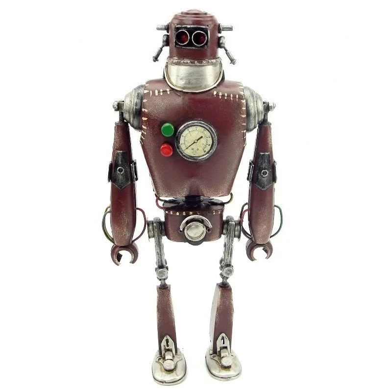 Metal Ornament Retro Robot Ornaments Creative American Style Punk Decorative Crafts Living Room Desktop Decoration Accessories