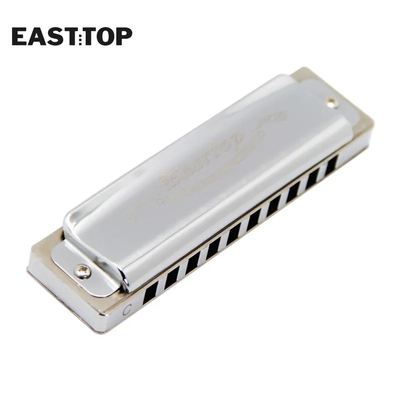 EASTTOP T006 10 Hole 20 Tone Brass Comb Brass Reedplate Blues Harmonica Professional Musical Instruments