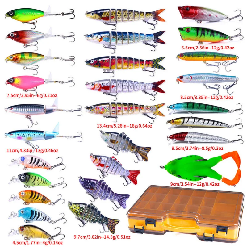 

28pcs Slow-Sinking Multi-Section Minnow Lure for Trout Artificial Hard Bait Stream Fishing Boxed