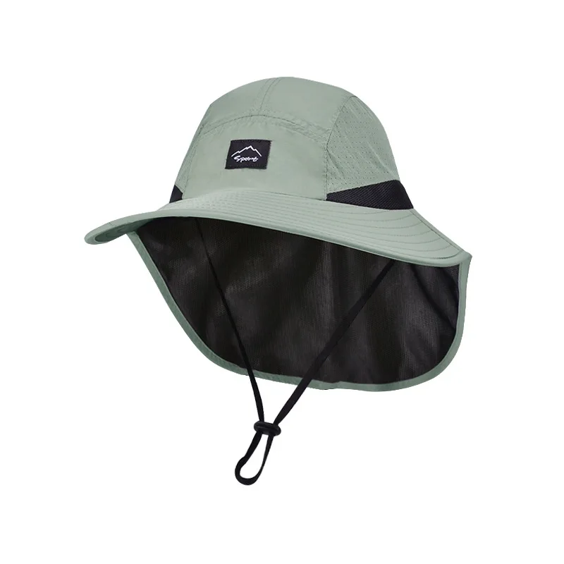 

Men's Quick Drying Fisherman Caps Summer Anti UV Sun Bucket Hat For Women Outdoor Breathale Wide Brim Fishing Hat With Neck Flap