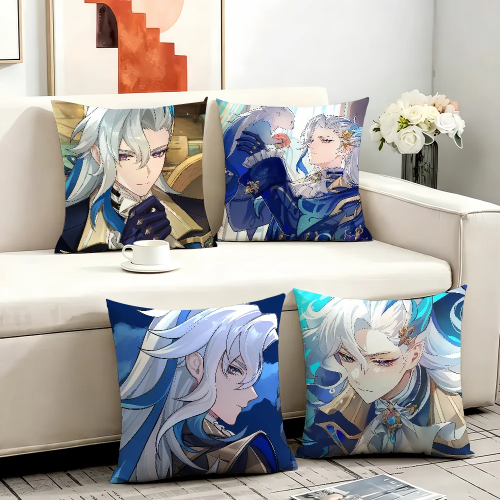 Neuvillette Genshin Impact cushion cover Comfortable Decorative For Bedroom Living room Dormitory Picnic and Holiday Decoration