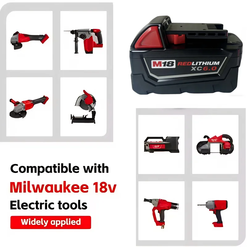 

Milwaukee M18 6000mAh Rechargeable Lithium Battery Original M18B6 for 18V Power Tools Replaceable High-Quality Hand Tool